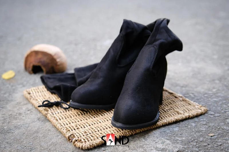 Boot Đùi Da Lộn Gót 7 Phân