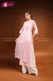 TAC0501 Áo Dài Tơ 4 Tà Voan Hồng