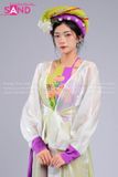 TYD0704 Set Tứ Thân Tấm Cám Thiết Kế Hoạ Tiết Voan - Xanh Tím