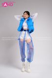 Outfit Phối Sẵn - (Quần Khoét Đáy Lưới phối Áo Phao Gile Xanh Dương)