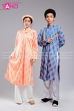 TCN0702 Áo Dài Ngũ Thân Nam Gấm Tím