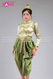 TNP0901 Trang Phục Hoá Trang Campuchia Nữ - Xanh Lá Nhạt