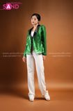 Outfit Phối Sẵn - (Quần Tây phối Vest Kim Sa Xanh Lá)
