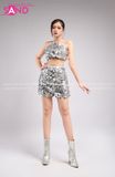 Outfit Phối Sẵn - (Váy Kim Sa Bạc Phối Yếm Kim Sa Bạc)