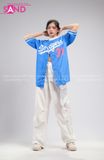 Outfit Phối Sẵn - (Quần Nắp Ngang Trắng phối Bóng Chày Xanh)