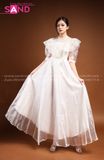 TMM0011 Váy Trắng Tay Voan Bồng