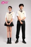 Outfit Phối Sẵn - (Váy Xếp Li Đen phối Áo Gile Len)