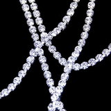 Chain dây chocker đùi đính đá bạc ánh kim nhiều vòng lấp lánh