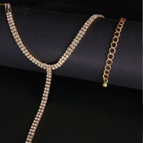 Chain dây vòng cổ vàng đính đá đơn - ánh Vàng