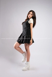 Outfit Phối Sẵn - (Chân Váy Đen phối Gile Kaki Đen)