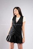 Outfit Phối Sẵn - (Chân Váy Đen phối Gile Kaki Đen)