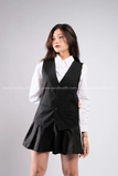 Outfit Phối Sẵn - (Chân Váy Đen phối Gile Kaki Đen)