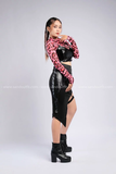 Outfit Phối Sẵn - (Chân Váy Choker Đùi phối Áo Quây Da Bóng)