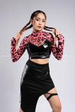  Outfit Phối Sẵn - (Chân Váy Choker Đùi phối Áo Quây Da Bóng) 