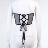 Corset lưới phối xích - Đen