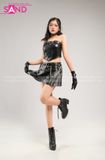 Outfit Phối Sẵn - (Váy Da Đen phối Áo Quây Da Đen)