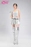 Outfit Phối Sẵn - (Áo Kim Sa Bạc phối Váy Bạc Ngắn)