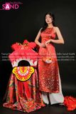 TYD0410 Yếm Đỏ Thêu Thiết Kế