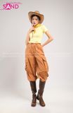 Outfit Phối Sẵn - (Quần Ống Rộng Nâu phối Áo Crop Vàng)
