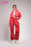 Outfit Phối Sẵn - (Set Quần Short Trắng Phối Áo Khoác Da Crop Đỏ)