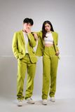 Outfit Phối Sẵn - (Set Vest Quần Ống Suông Xanh Chuối Nam)