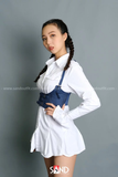 Đai nịt bụng da - Xanh đậm