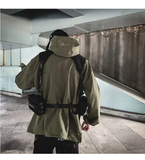 Dây đeo vai bụng phối túi unisex Nam Nữ - Đen