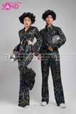 Trang Phục Disco Thập Niên 70 Đen Hoạ Tiết Nam 01
