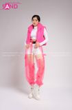 Outfit Phối Sẵn - (Quần Khoét Đáy Lưới phối HAP0501 Áo Gile Phao Croptop Không Tay - Hồng)