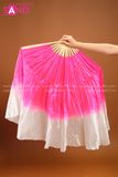 DQU0504 Quạt Lụa Lửng Loang Hồng Trắng