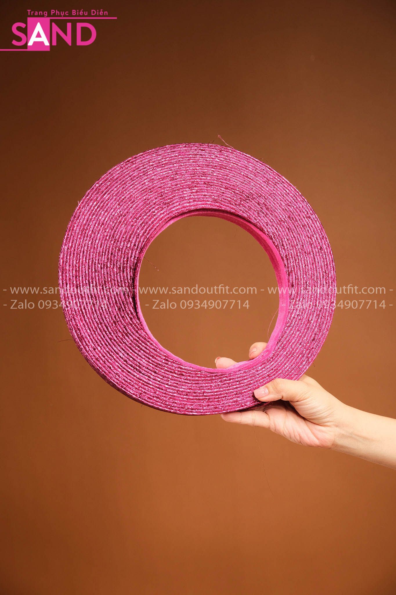 DMA0501 Mấn Áo Dài Kim Sa Hồng