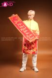TAD0306 Áo Dài Nam Rồng Vàng
