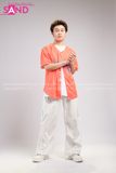 Outfit Phối Sẵn - (Quần Nắp Ngang Trắng phối Bóng Chày Cam)