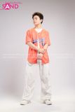 Outfit Phối Sẵn - (Quần Nắp Ngang Trắng phối Bóng Chày Cam)
