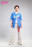 Outfit Phối Sẵn - (Quần Nắp Ngang Trắng phối Bóng Chày Xanh)