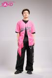 Outfit Phối Sẵn - (Quần Nắp Ngang Đen phối Bóng Chày Sọc Hồng)