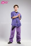 Outfit Phối Sẵn - (Quần Nắp Ngang Tím phối Bóng Chày Sọc Tím)