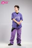 Outfit Phối Sẵn - (Quần Nắp Ngang Tím phối Bóng Chày Sọc Tím)