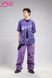 Outfit Phối Sẵn - (Quần Nắp Ngang Tím phối Bóng Chày Sọc Tím)