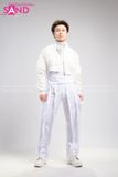 Outfit Phối Sẵn - (Quần Lông Trắng phối Áo Khoác Crop Trắng)