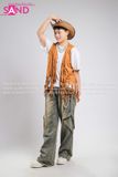 Outfit Phối Sẵn - (Quần Jeans (17) phối Gile Rời Vải Nâu