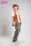 Outfit Phối Sẵn - (Quần Jeans (17) phối Gile Rời Vải Nâu