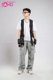 Outfit Phối Sẵn - (Quần Jeans phối Gile Vải Đen)