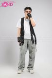 Outfit Phối Sẵn - (Quần Jeans phối Gile Vải Đen)
