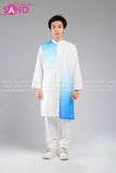 TAD0906 Áo Dài Nam Cách Tân Phối Táp Loang Xanh Dương