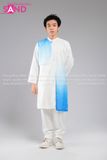 TAD0906 Áo Dài Nam Cách Tân Phối Táp Loang Xanh Dương