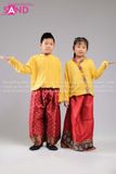 KLO0301 Trang Phục Dân Tộc Trẻ Em - Lào Đỏ Vàng Nam