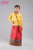KLO0302 Trang Phục Dân Tộc Trẻ Em - Lào Đỏ Vàng Nữ