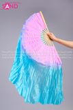 Quạt Lụa Lửng Loang Hồng Xanh