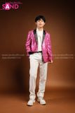 Outfit Phối Sẵn - (Quần Tây Trắng phối Vest Kim Sa Hồng)